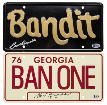Lot of (2) Burt Reynolds Signed Bandit License Plates (Beckett)